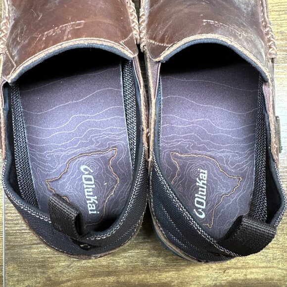 Olukai Na\'I WP Waterproof Mens Brown Leather Slip-On Loafers Shoe US 9.5 EU 42.5 main image 7